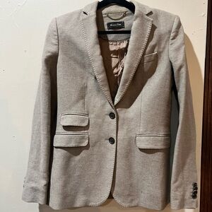 Massimo Dutti Woolen Light Brown Blazer